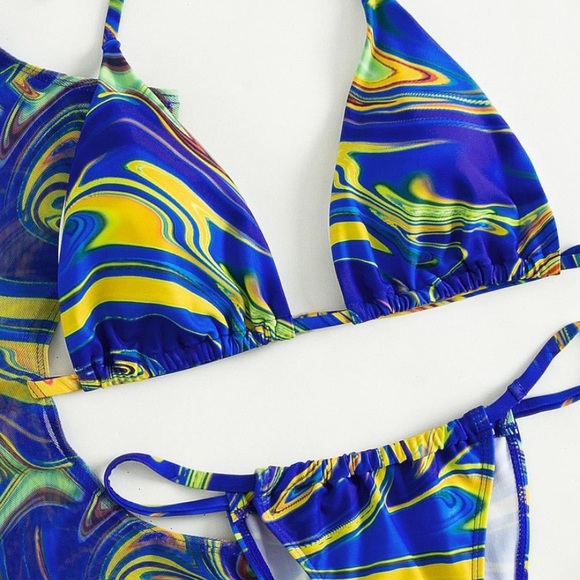 NWOT 3 Piece Bikini Set and Coverup - Picture 3 of 15